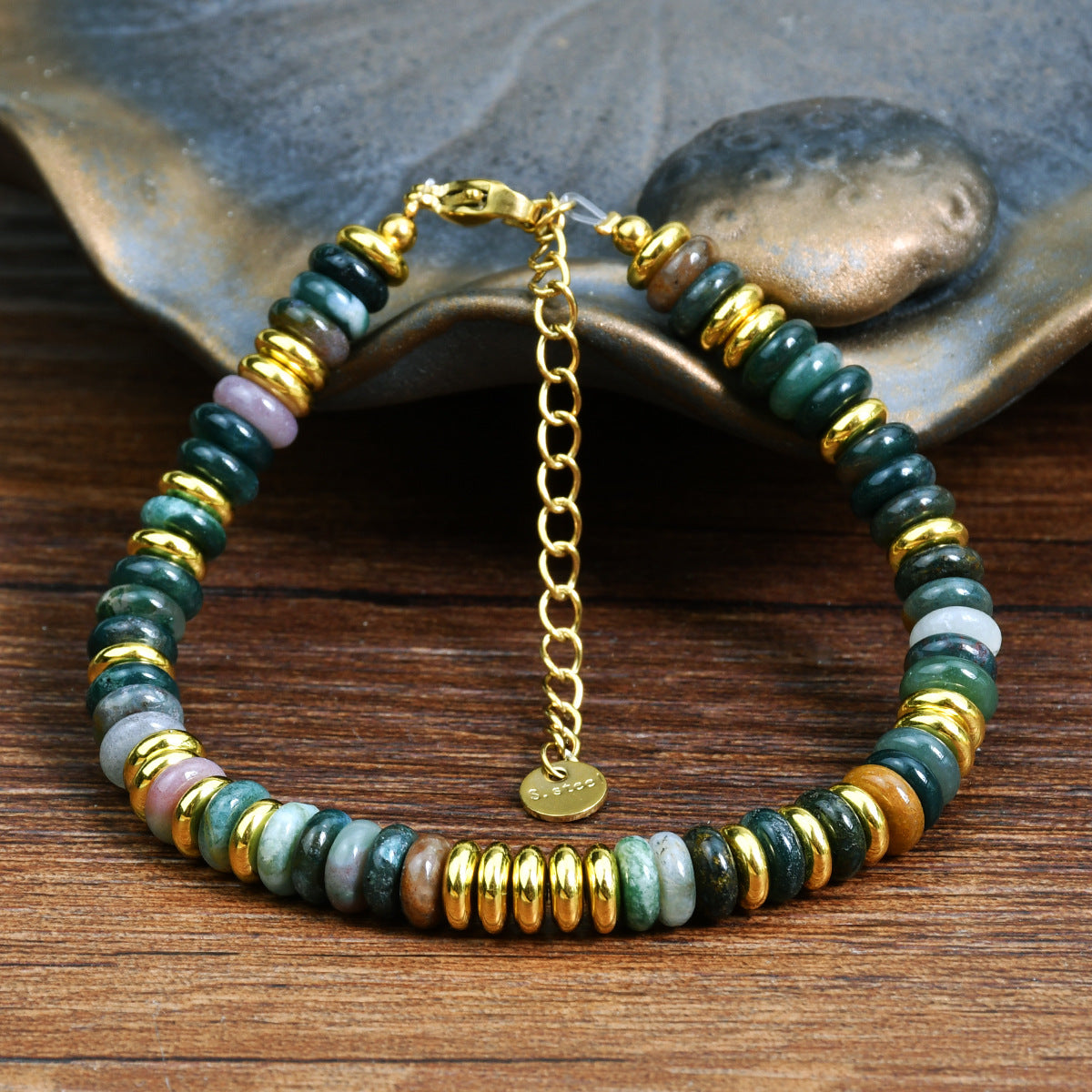 Wholesale Colorfast Agate Beaded Natural Crystal Bracelet
